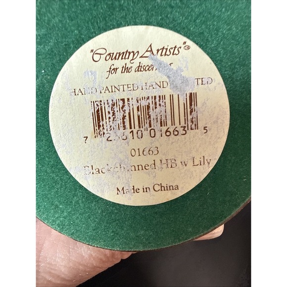 Blackchinned Hummingbird with Lily Hand Painted 4 1/4" Country Artist 01663 - Picture 5 of 5